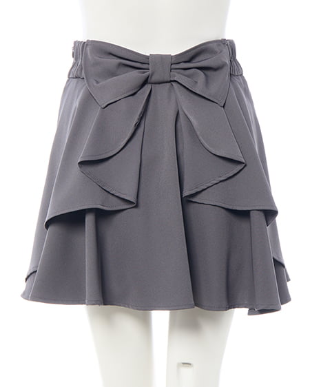 INGNI(イング) バックリボンフレアスカパン グレー