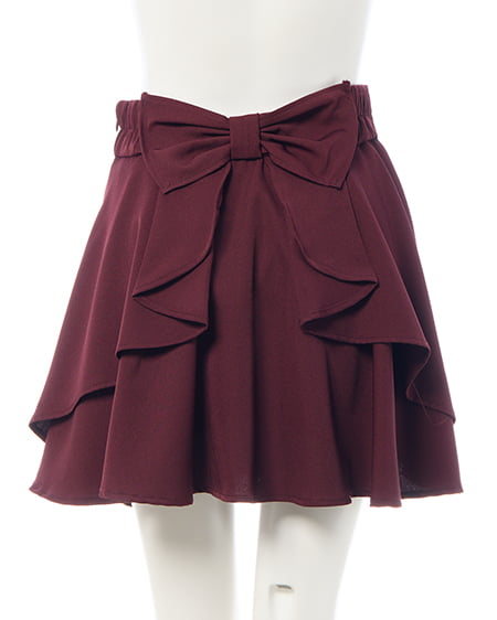 INGNI(イング) バックリボンフレアスカパン ボルドー