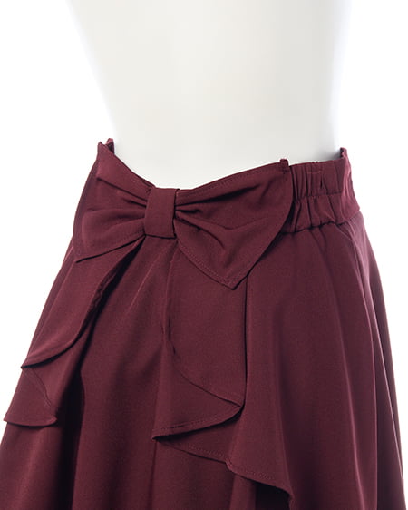 INGNI(イング) バックリボンフレアスカパン ボルドー