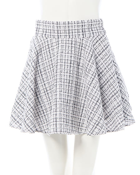 INGNI（イング） バックリボンツイードフレアスカパン ｵﾌ/ﾂｲｰﾄﾞ