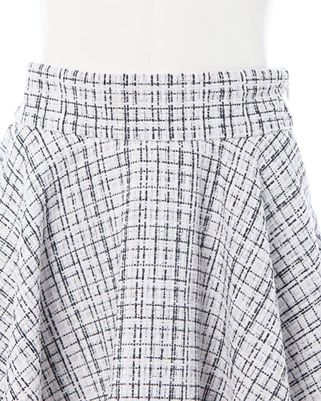 INGNI（イング） バックリボンツイードフレアスカパン ｵﾌ/ﾂｲｰﾄﾞ