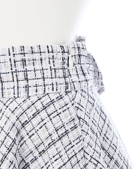 INGNI（イング） バックリボンツイードフレアスカパン ｵﾌ/ﾂｲｰﾄﾞ