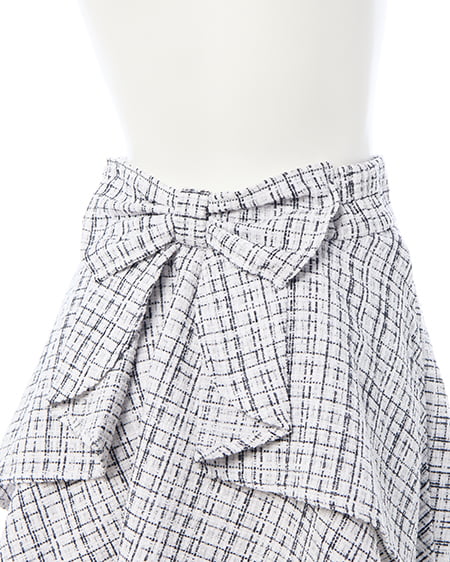 INGNI（イング） バックリボンツイードフレアスカパン ｵﾌ/ﾂｲｰﾄﾞ