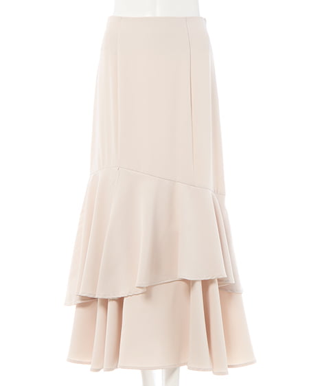 INGNI（イング） バックレースアップアシメティアードスカート ﾗｲﾄﾍﾞｰｼﾞｭ