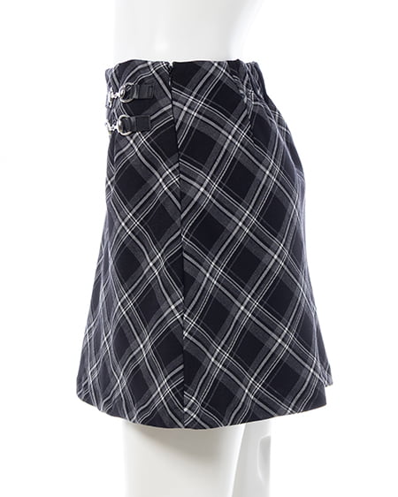 INGNI（イング） ビット付チェック柄タイトミニスカパン ｸﾛ/ﾁｪｯｸ