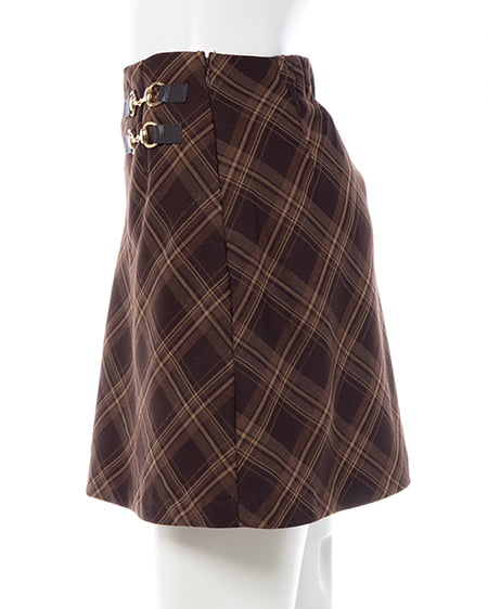 INGNI（イング） ビット付チェック柄タイトミニスカパン ﾌﾞﾗｳﾝ/ﾁｪｯｸ