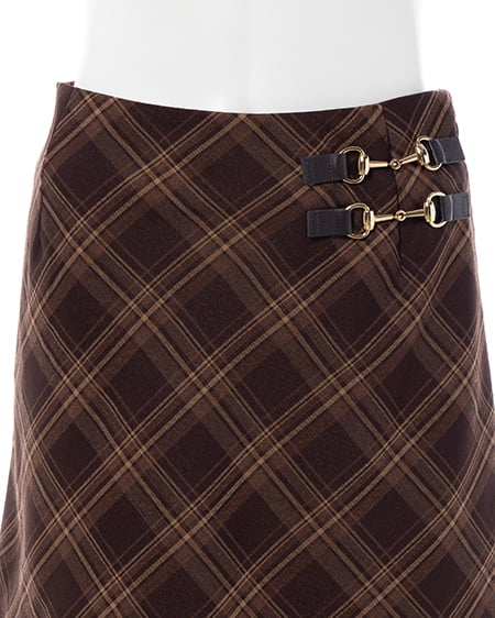 INGNI（イング） ビット付チェック柄タイトミニスカパン ﾌﾞﾗｳﾝ/ﾁｪｯｸ