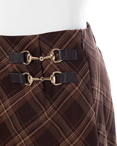 INGNI（イング） ビット付チェック柄タイトミニスカパン ﾌﾞﾗｳﾝ/ﾁｪｯｸ