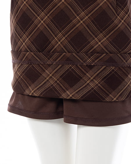 INGNI（イング） ビット付チェック柄タイトミニスカパン ﾌﾞﾗｳﾝ/ﾁｪｯｸ