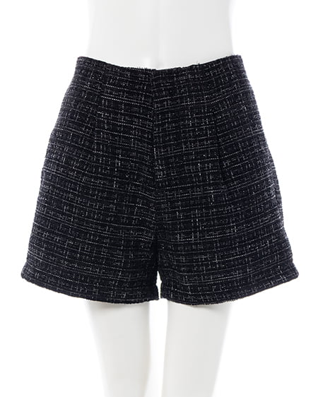 INGNI(イング) ツイードショートパンツ クロ/ツイード
