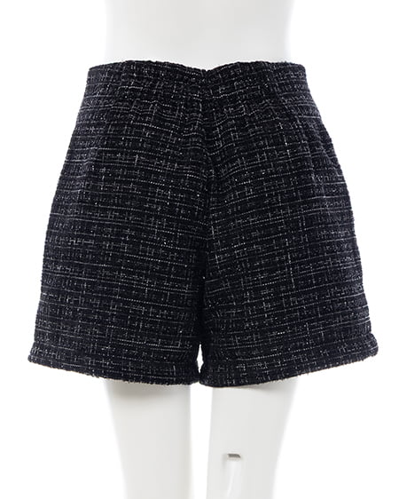 INGNI(イング) ツイードショートパンツ クロ/ツイード