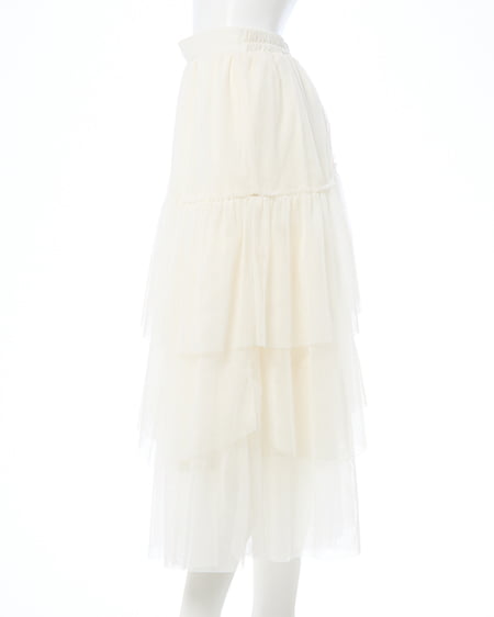 INGNI（イング） ランダムティアードチュールスカート ｵﾌﾎﾜｲﾄ