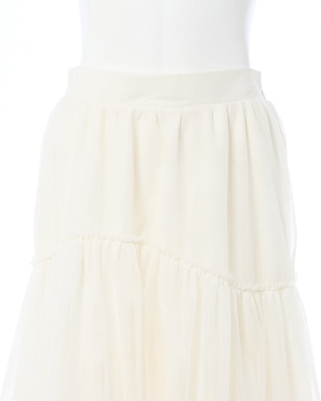 INGNI（イング） ランダムティアードチュールスカート ｵﾌﾎﾜｲﾄ