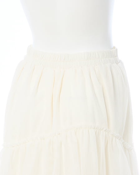 INGNI（イング） ランダムティアードチュールスカート ｵﾌﾎﾜｲﾄ