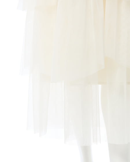 INGNI（イング） ランダムティアードチュールスカート ｵﾌﾎﾜｲﾄ