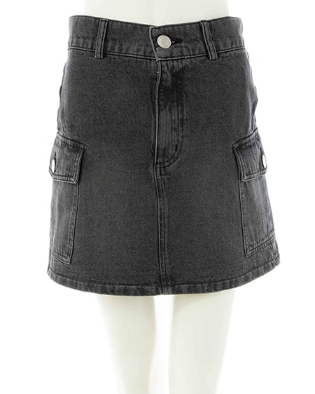 INGNI（イング） アソート柄カーゴミニスカート ｸﾞﾚｰ