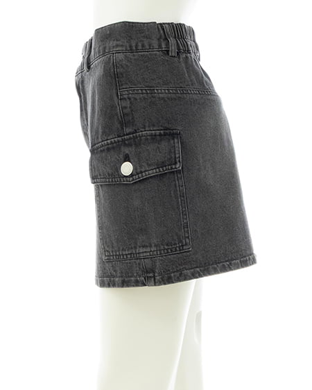 INGNI（イング） アソート柄カーゴミニスカート ｸﾞﾚｰ