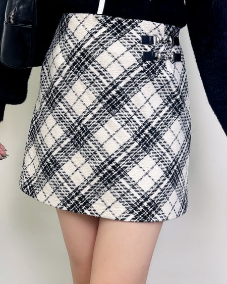 ビット付アソート柄タイトミニスカパン