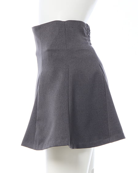 INGNI(イング) ハイウエストフレアミニスカパン グレー