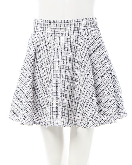 INGNI（イング） バックリボンツイードフレアスカパン ｵﾌ/ﾂｲｰﾄﾞ