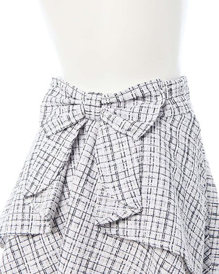 INGNI（イング） バックリボンツイードフレアスカパン ｵﾌ/ﾂｲｰﾄﾞ