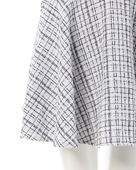 INGNI（イング） バックリボンツイードフレアスカパン ｵﾌ/ﾂｲｰﾄﾞ