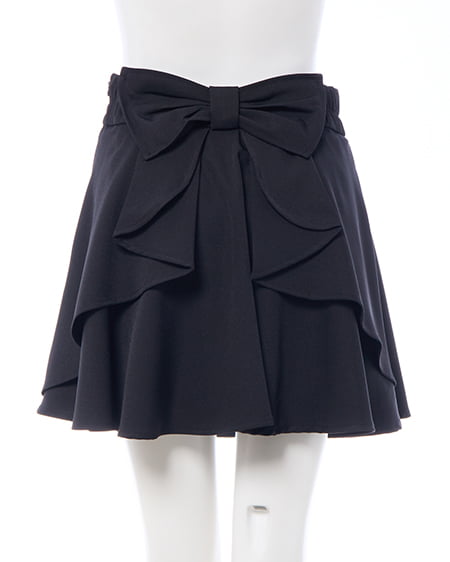 INGNI（イング） バックリボンフレアスカパン ｸﾛ