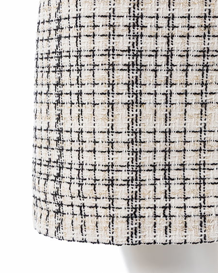 INGNI(イング) バックリボンツイードタイトミニスカパン オフ/ツイード