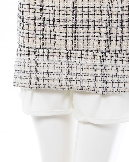 INGNI(イング) バックリボンツイードタイトミニスカパン オフ/ツイード