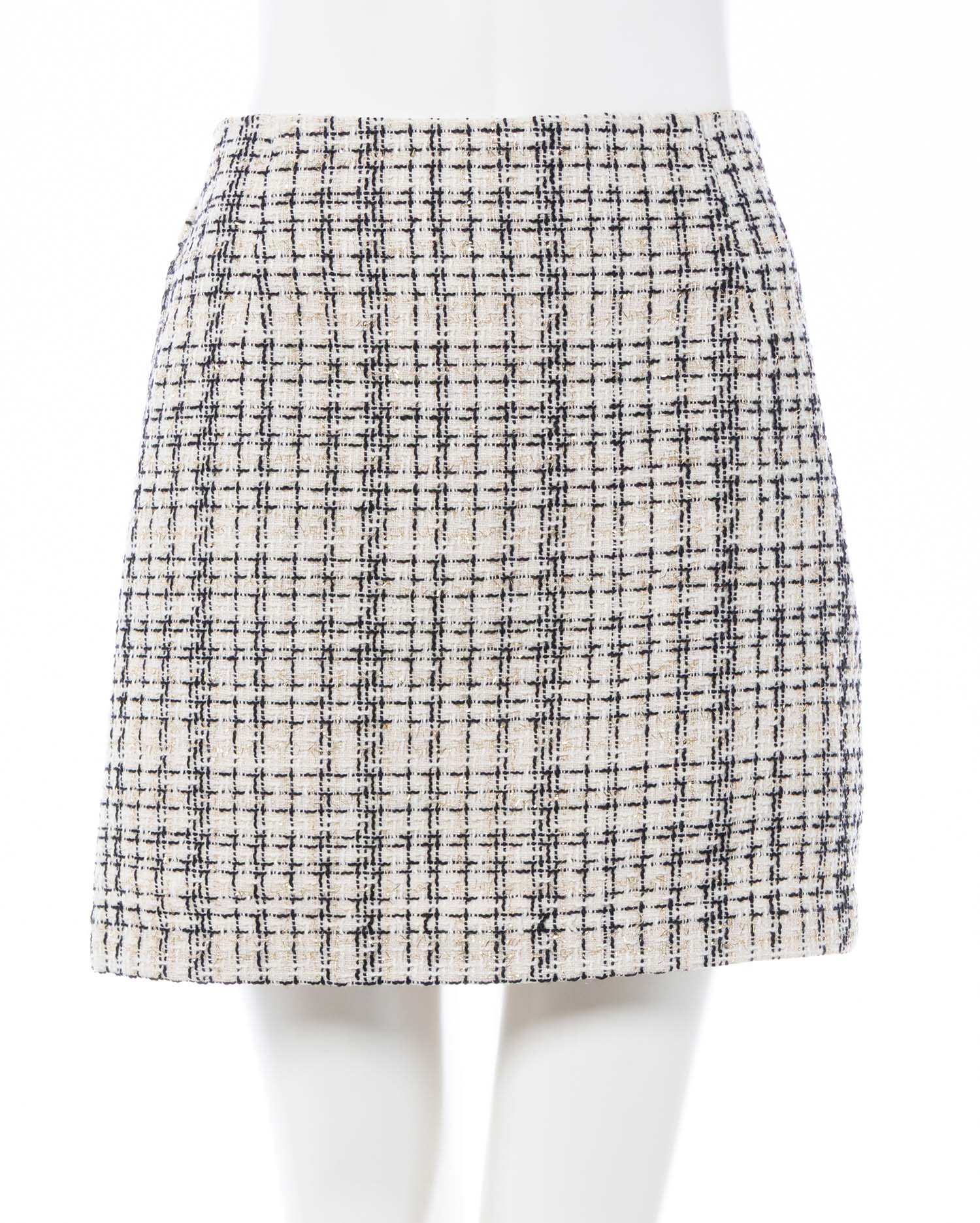 バックリボンツイードタイトミニスカパン