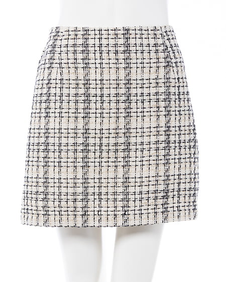 バックリボンツイードタイトミニスカパン