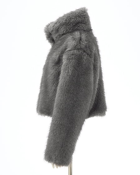 INGNI（イング） マグネットボタンスタンドカラーエコファーコート ｸﾞﾚｰ/ﾐｯｸｽA