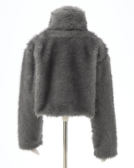 INGNI（イング） マグネットボタンスタンドカラーエコファーコート ｸﾞﾚｰ/ﾐｯｸｽA