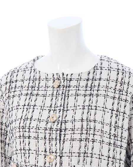 INGNI（イング） 袖口エコファーツイードジャケット(セットアップ対応) ｵﾌｸﾛ/ﾂｲｰﾄﾞ