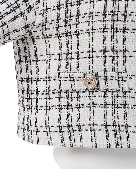 INGNI（イング） 袖口エコファーツイードジャケット(セットアップ対応) ｵﾌｸﾛ/ﾂｲｰﾄﾞ