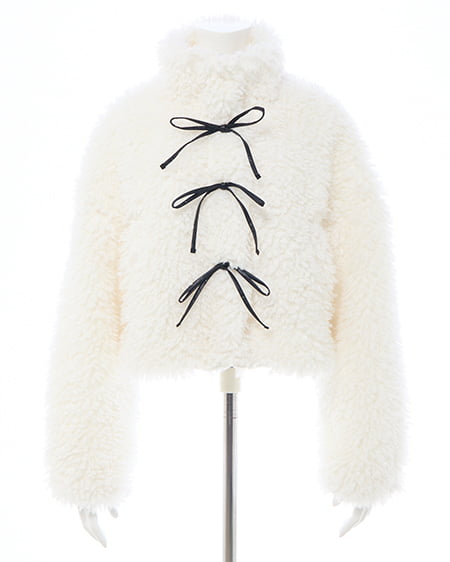 INGNI（イング） リボン付スタンドボアブルゾン ｱｲﾎﾞﾘｰ