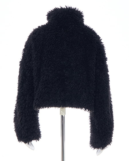 INGNI（イング） リボン付スタンドボアブルゾン ｸﾛ