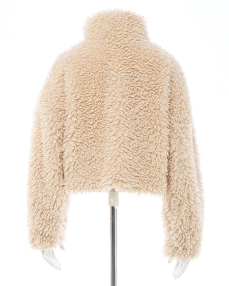 INGNI(イング) リボン付スタンドボアブルゾン ベージュ