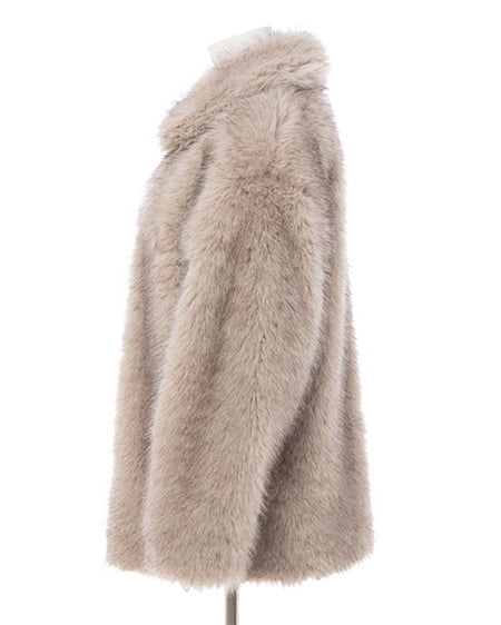 INGNI（イング） ステンカラーエコファーミドル丈コート ﾍﾞｰｼﾞｭ/ﾐｯｸｽ