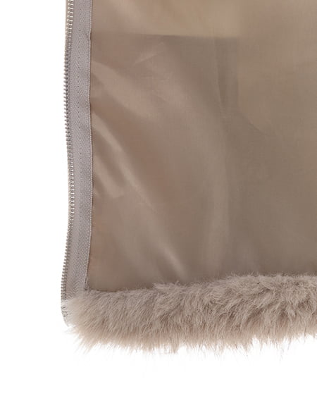 INGNI（イング） ステンカラーエコファーミドル丈コート ﾍﾞｰｼﾞｭ/ﾐｯｸｽ