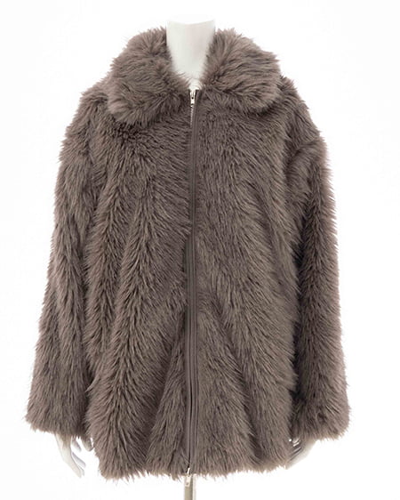 INGNI（イング） ステンカラーエコファーミドル丈コート ﾌﾞﾗｳﾝ/ﾐｯｸｽ