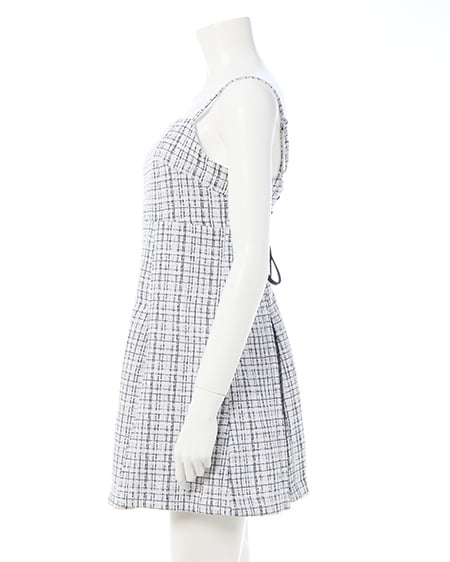 INGNI（イング） バックレースアップツイードミニキャミワンピース ｵﾌｸﾛ/ﾂｲｰﾄﾞ