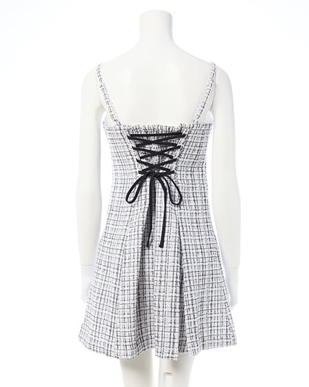 INGNI（イング） バックレースアップツイードミニキャミワンピース ｵﾌｸﾛ/ﾂｲｰﾄﾞ