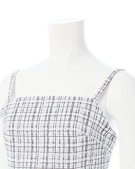 INGNI（イング） バックレースアップツイードミニキャミワンピース ｵﾌｸﾛ/ﾂｲｰﾄﾞ