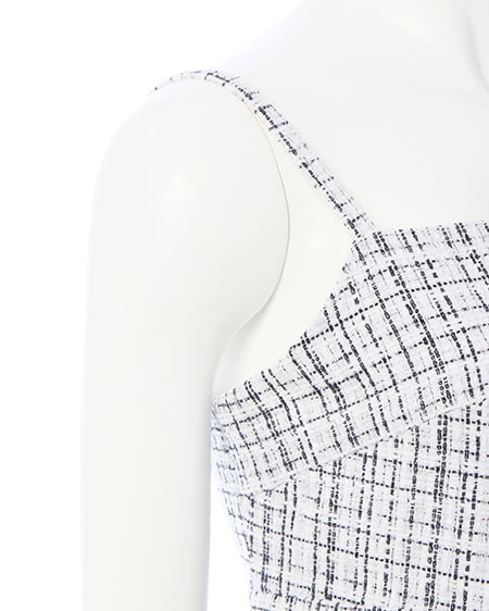 INGNI（イング） バックレースアップツイードミニキャミワンピース ｵﾌｸﾛ/ﾂｲｰﾄﾞ