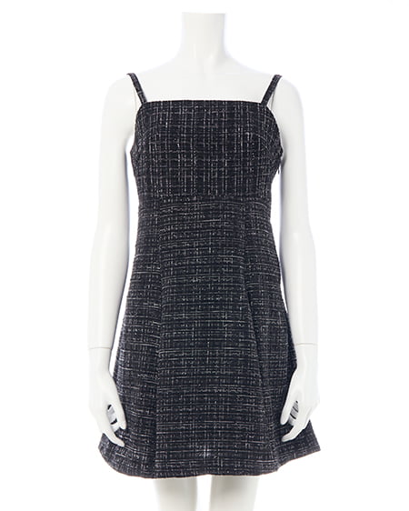 INGNI（イング） バックレースアップツイードミニキャミワンピース ｸﾛｵﾌ/ﾂｲｰﾄﾞ