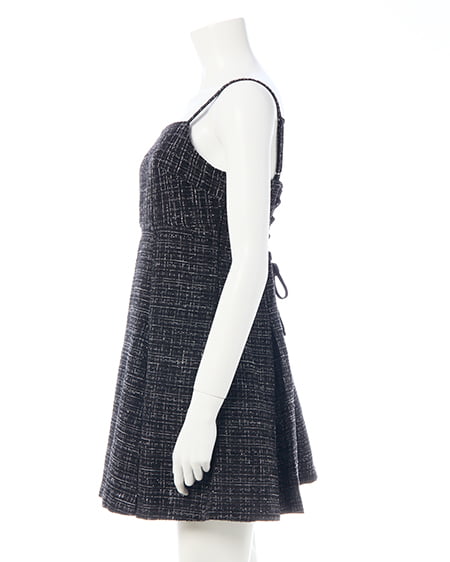 INGNI（イング） バックレースアップツイードミニキャミワンピース ｸﾛｵﾌ/ﾂｲｰﾄﾞ