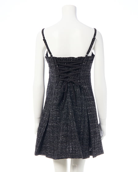 INGNI（イング） バックレースアップツイードミニキャミワンピース ｸﾛｵﾌ/ﾂｲｰﾄﾞ
