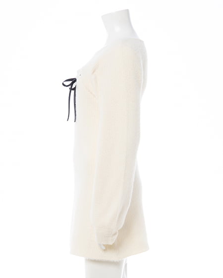 INGNI（イング） フェザーデコルテオープンニットワンピース ｵﾌﾎﾜｲﾄ