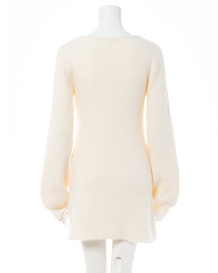 INGNI（イング） フェザーデコルテオープンニットワンピース ｵﾌﾎﾜｲﾄ